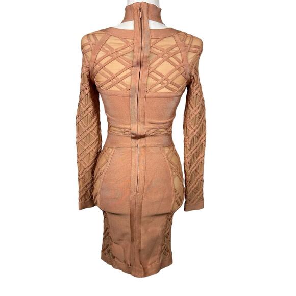 House of CB Cressida Bandage Bodycon Tan Dress Size Medium - Picture 5 of 9